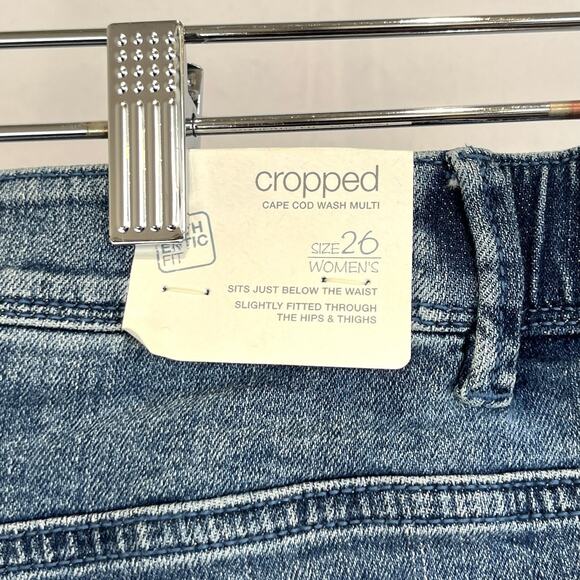 NWT J. JILL Authentic Fit Embroidered Cropped Jeans Cape Code Wash Blue 26 Plus - Picture 5 of 11